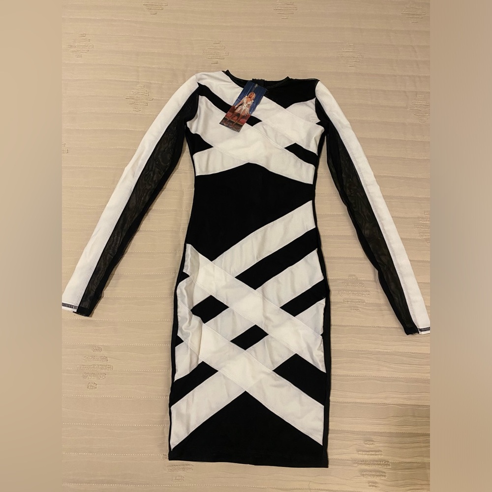 Black and white Angel Brinks Crosscut small dress